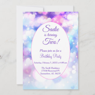 Pastel Coloured Heart Birthday Party Invitation