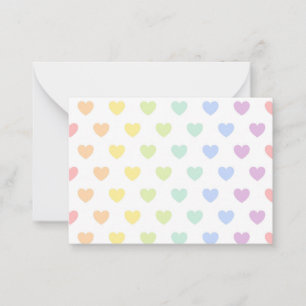Pastel coloured hearts pattern card