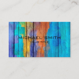 Pastel Coloured on Wood #10 Business Card