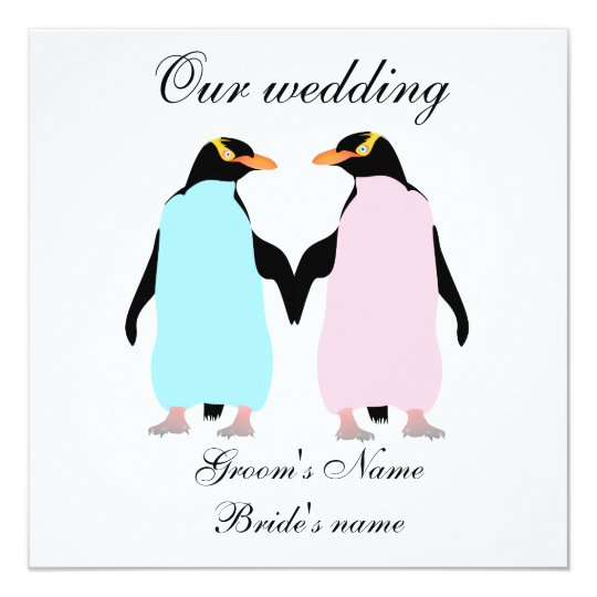 Coloured Card For Wedding Invitations pastel coloured penguins wedding invitation zazzle co uk Coloured Card For Wedding Invitations pastel coloured penguins wedding invitation zazzle co uk