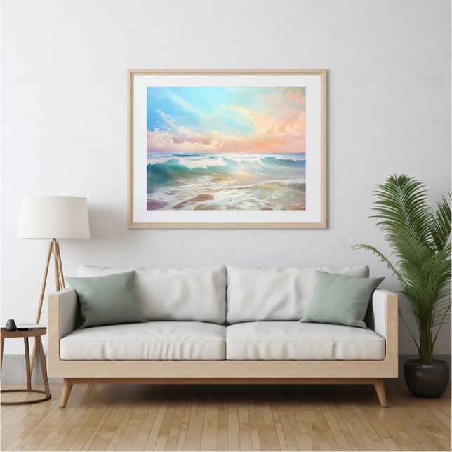 Pastel Coloured Seascape - Ai Poster (Creator Uploaded)