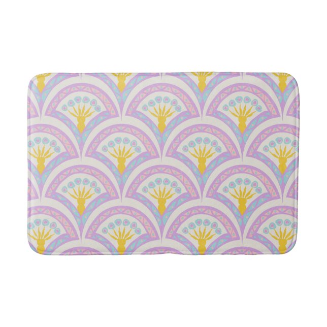 Pastel coloured shell pattern bath mat (Front)