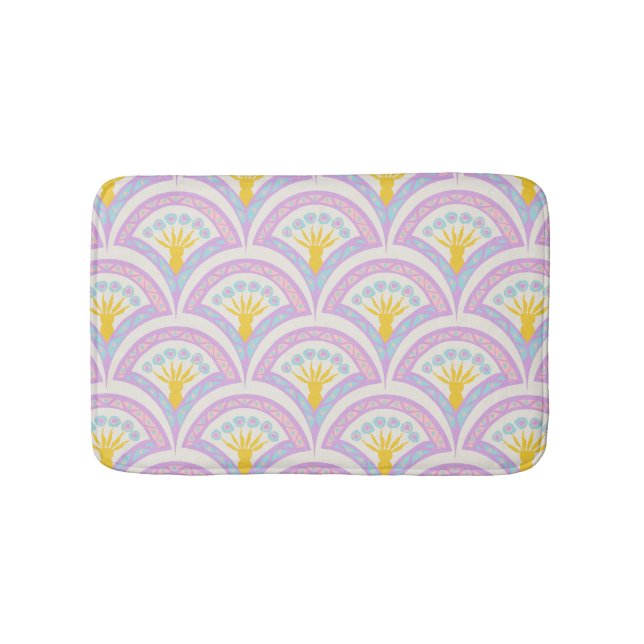Pastel coloured shell pattern bath mat (Front)