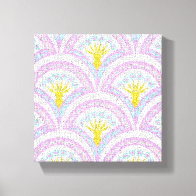 Pastel coloured shell pattern canvas print (Front)