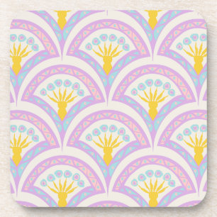 Pastel coloured shell pattern coaster
