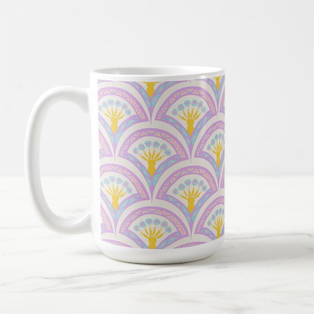 Pastel coloured shell pattern coffee mug (Left)