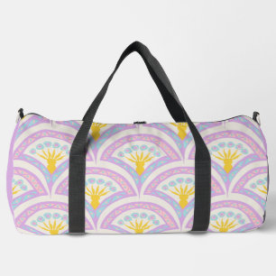 Pastel coloured shell pattern duffle bag