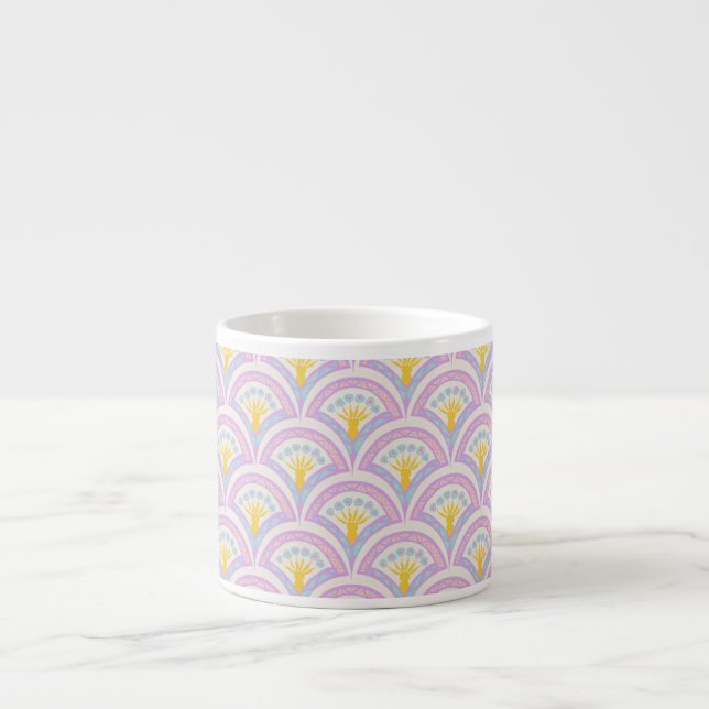 Pastel coloured shell pattern espresso cup (Front)