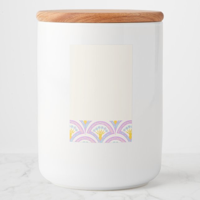 Pastel coloured shell pattern food label (Front)