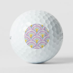 Pastel coloured shell pattern golf balls
