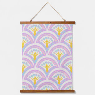 Pastel coloured shell pattern hanging tapestry