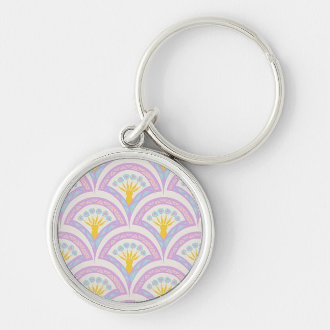 Pastel coloured shell pattern key ring (Front)