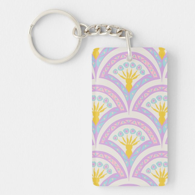 Pastel coloured shell pattern key ring (Front)