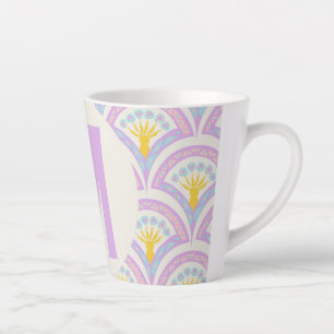 Pastel coloured shell pattern latte mug