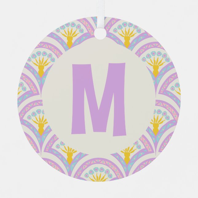 Pastel coloured shell pattern metal tree decoration (Front)