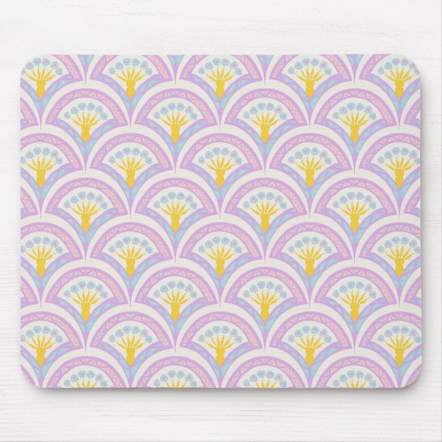 Pastel coloured shell pattern mouse mat (Front)