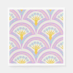 Pastel coloured shell pattern napkin