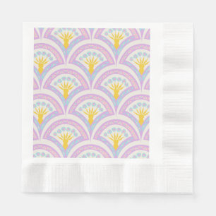 Pastel coloured shell pattern napkin