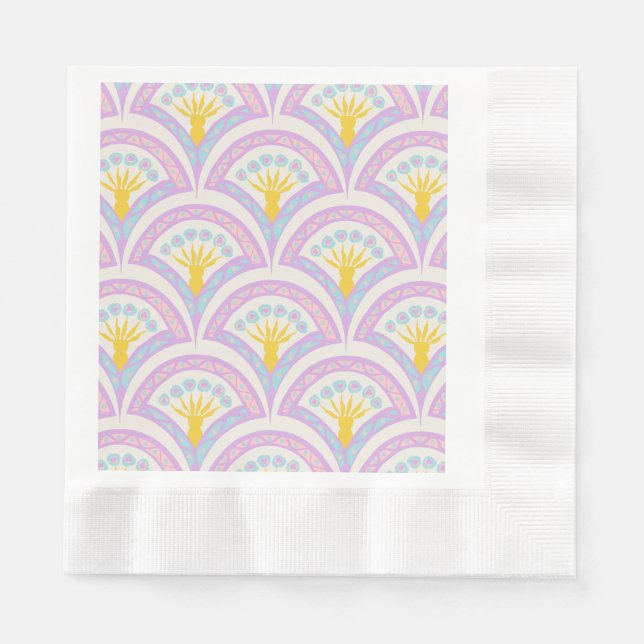 Pastel coloured shell pattern napkin (Front)
