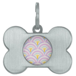 Pastel coloured shell pattern pet ID tag