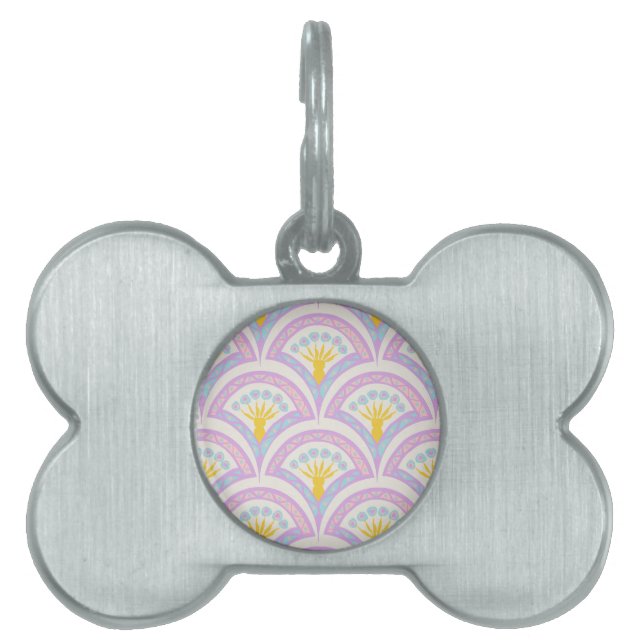 Pastel coloured shell pattern pet ID tag (Front)
