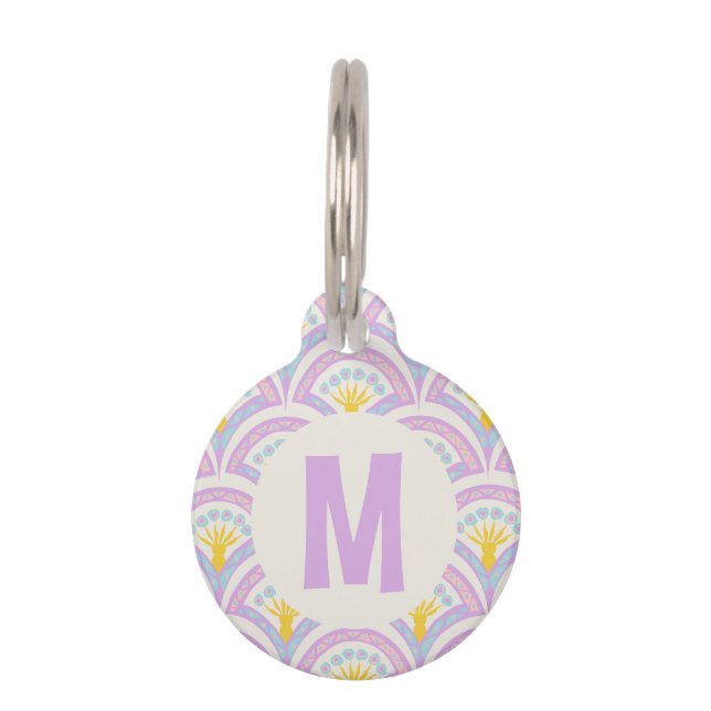 Pastel coloured shell pattern pet tag (Front)