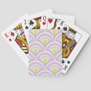 Pastel coloured shell pattern playing cards
