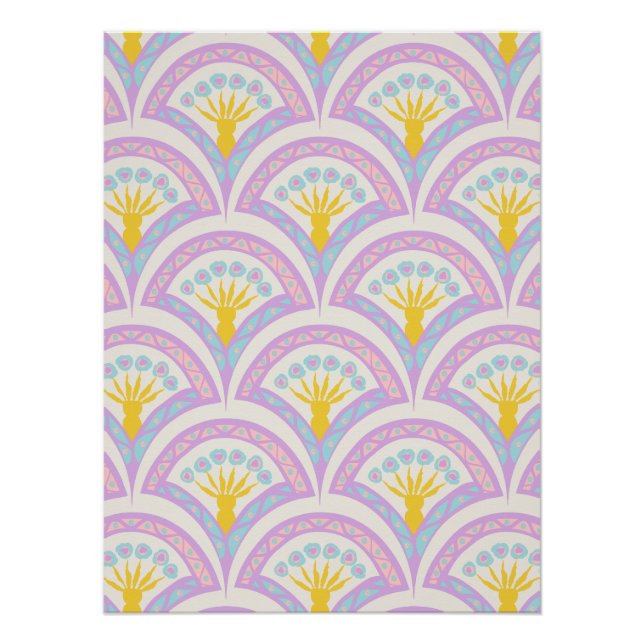 Pastel coloured shell pattern poster (Front)