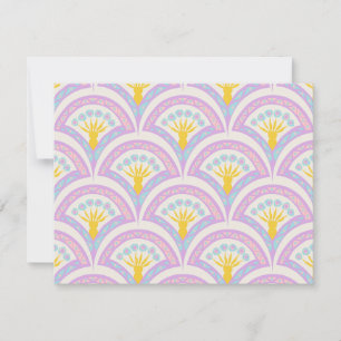Pastel coloured shell pattern RSVP card