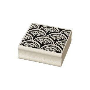 Pastel coloured shell pattern rubber stamp