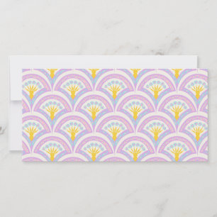 Pastel coloured shell pattern save the date