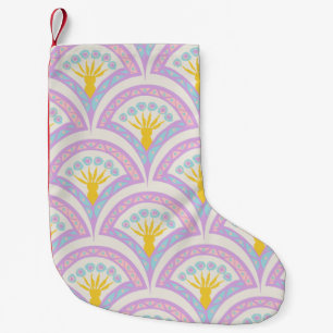 Pastel coloured shell pattern small christmas stocking