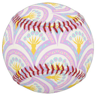 Pastel coloured shell pattern softball