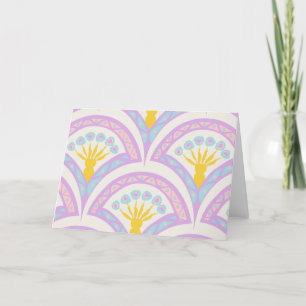 Pastel coloured shell pattern thank you card