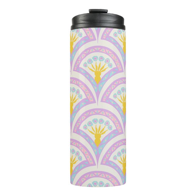 Pastel coloured shell pattern thermal tumbler (Front)