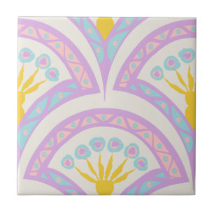 Pastel coloured shell pattern tile