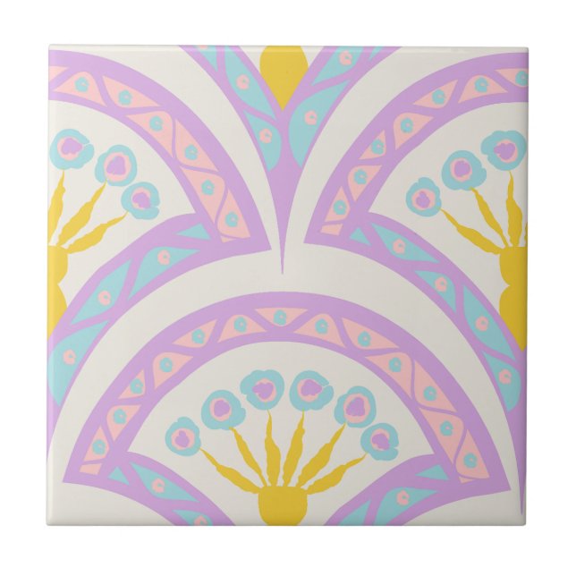 Pastel coloured shell pattern tile (Front)
