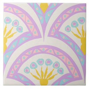 Pastel coloured shell pattern tile