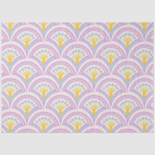 Pastel coloured shell pattern tissue paper (Front)
