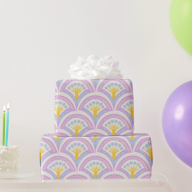 Pastel coloured shell pattern wrapping paper (Party Gifts)