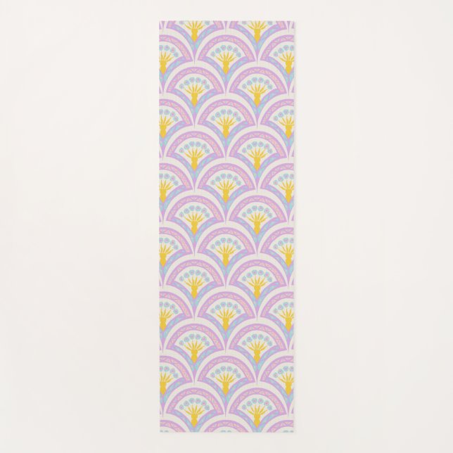 Pastel coloured shell pattern yoga mat (Front)