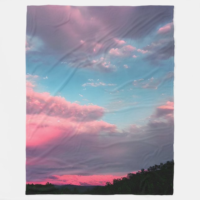 Pastel-coloured sky fleece blanket (Front)