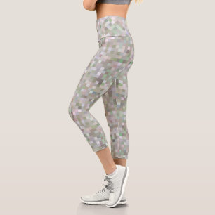 Pastel Coloured Squares Capri Leggings