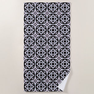 Pastel Coloured Squiggly Discs Symmetrical Pattern Beach Towel