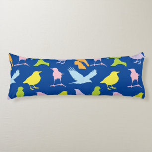 Pastel Coloured Variety of Birds Pattern Body Cushion