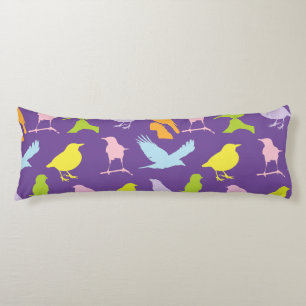 Pastel Coloured Variety of Birds Pattern Body Cushion
