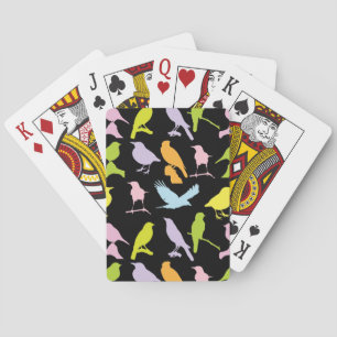 Pastel Coloured Variety of Birds Pattern Playing Cards