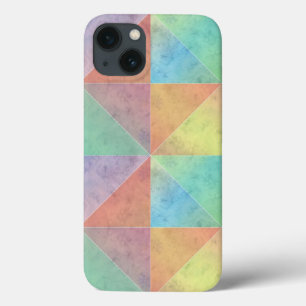 Pastel Coloured Watercolor Triangles Geometric Art iPhone 13 Case