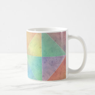 Pastel Coloured Watercolor Triangles Geometric Art Coffee Mug