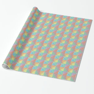 Pastel Coloured Watercolor Triangles Geometric Art Wrapping Paper